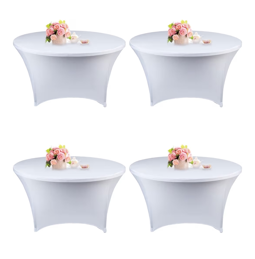 5ft Round Table Clothes - White