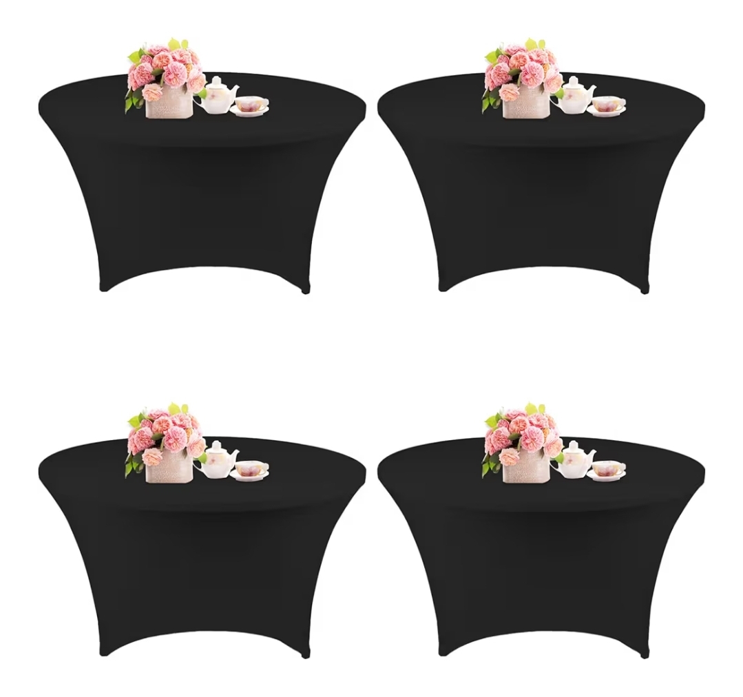 5ft Round Table Clothes -Black
