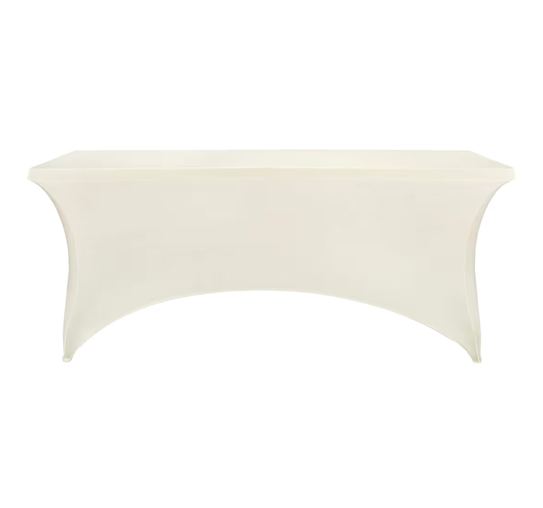 6ft Square Table Clothes-White