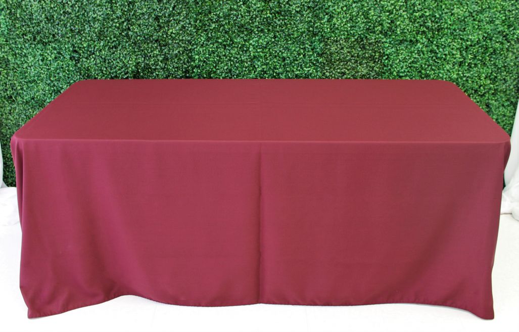 Burgundy Poly 90x132 Rectangle Tablecloth