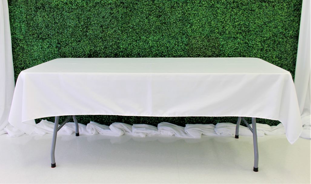 White Poly 54x96 Rectangle Tablecloth
