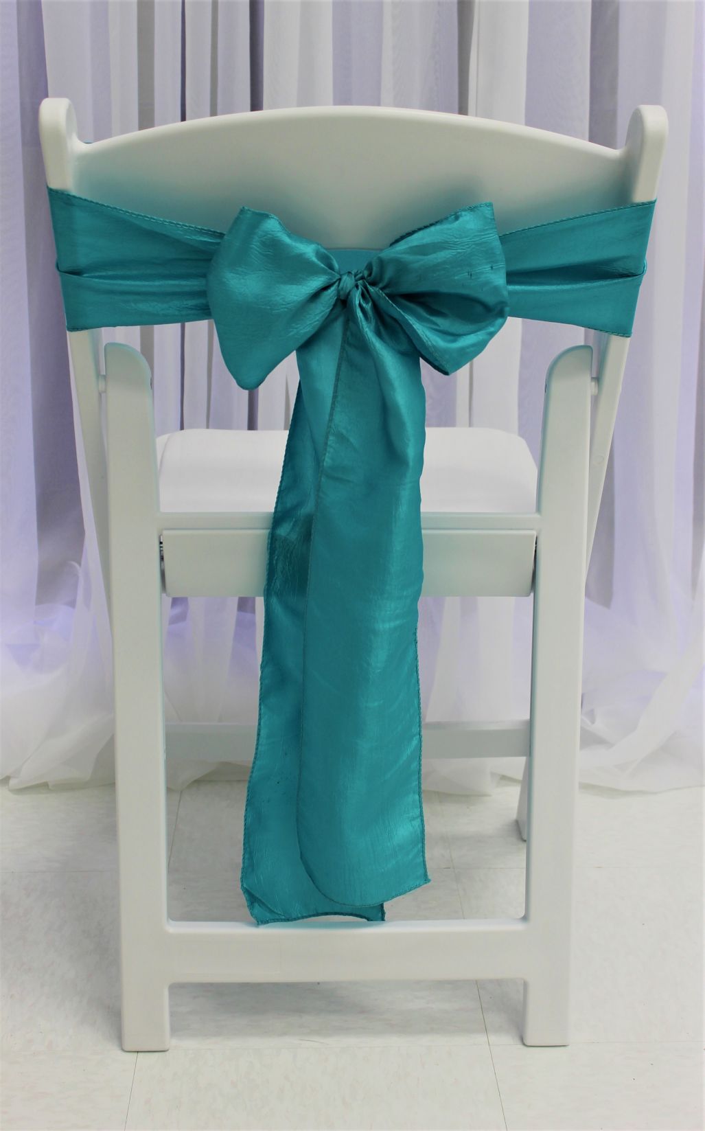 Turquoise Crinkle Taffeta Chair Sash