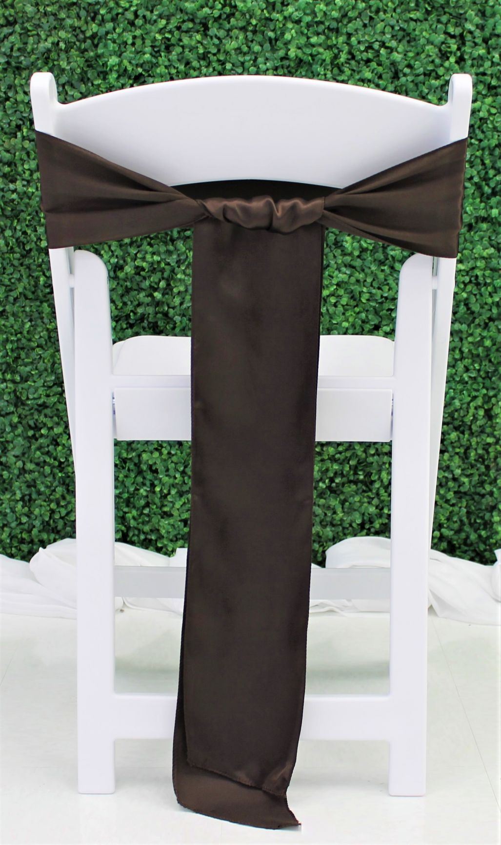 Brown Satin Chair Sash