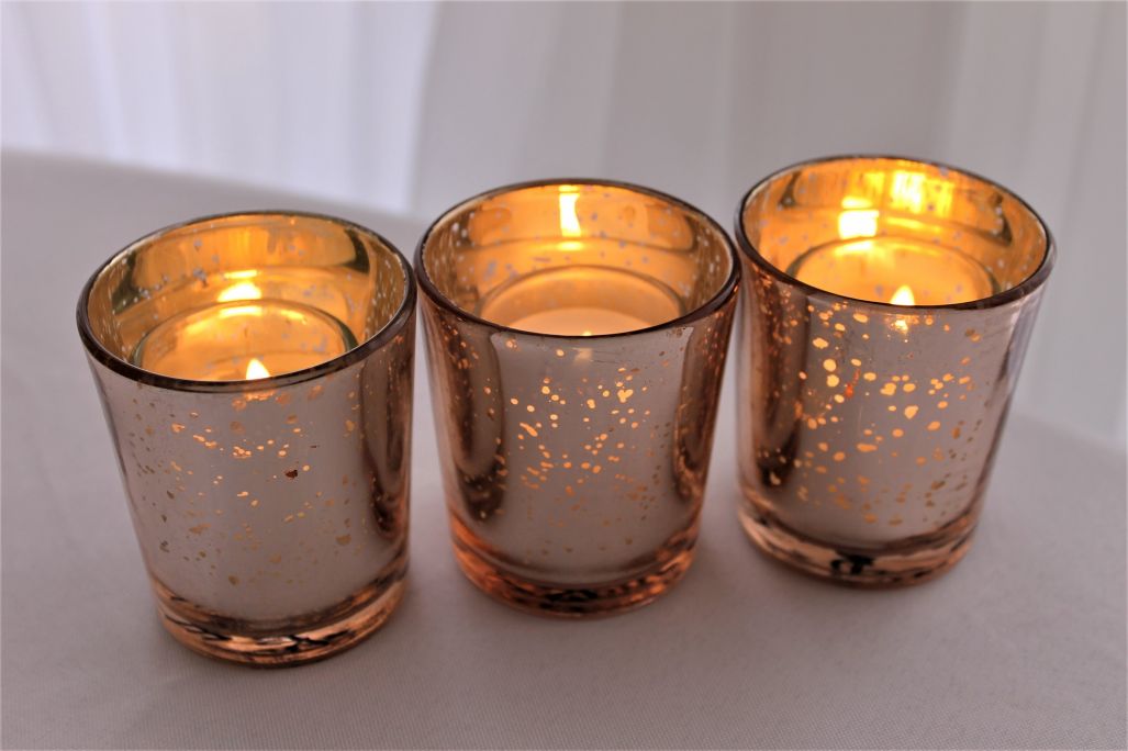 Votive Holder Rose Gold Mercury 