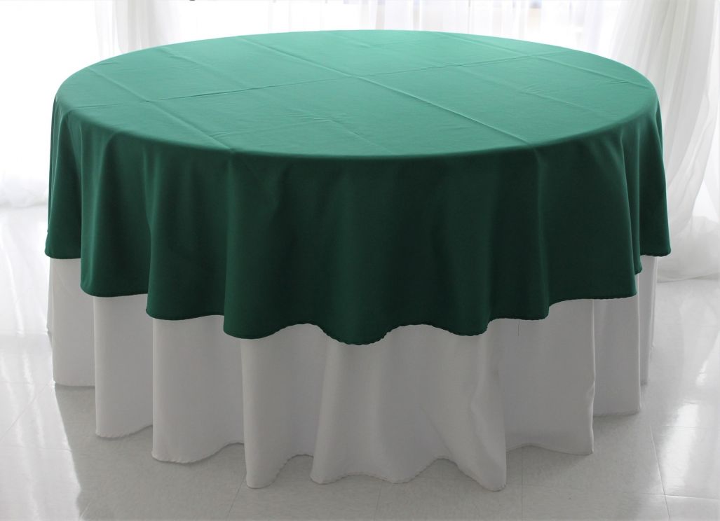 Emerald Green Poly 90" Round Tablecloth