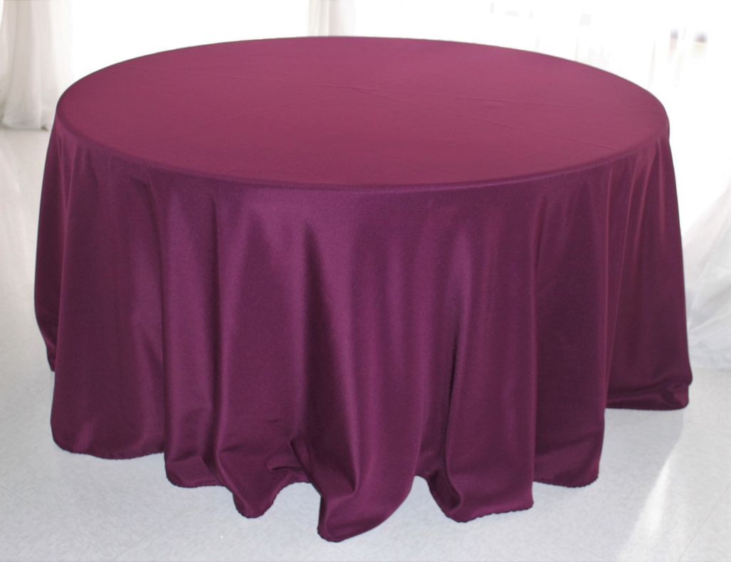 Plum Poly 120" Round Tablecloth