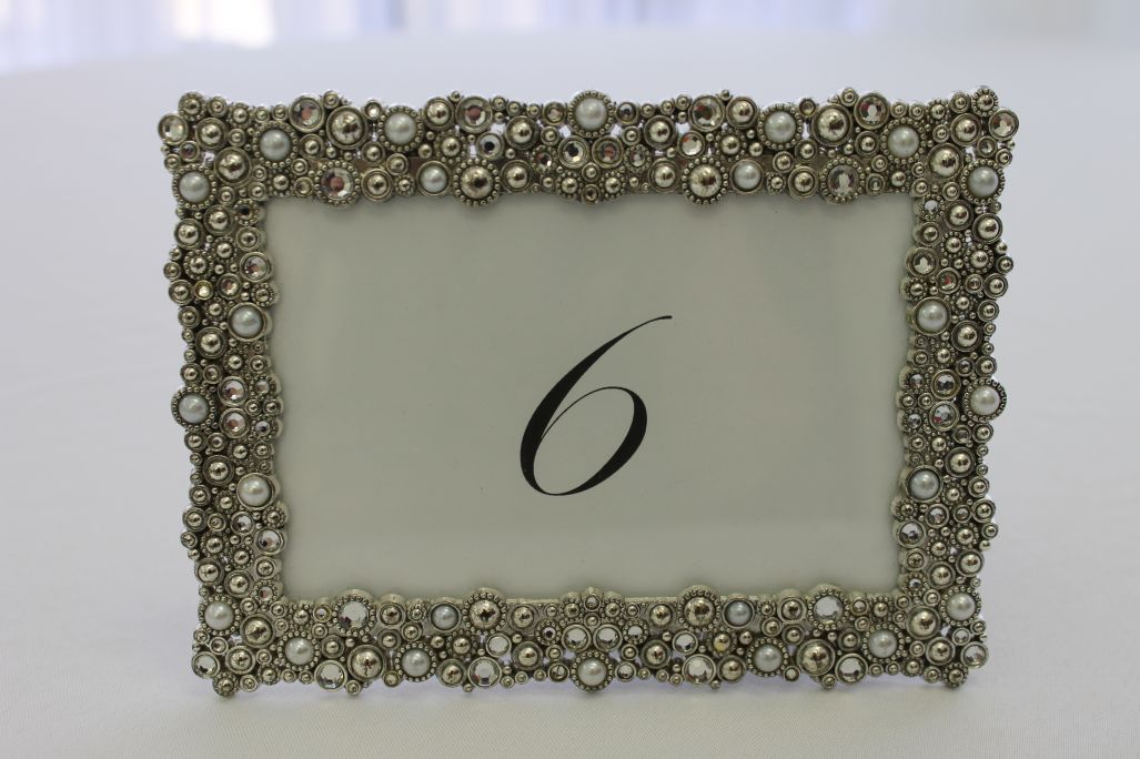 Table Number Frames Silver Bling