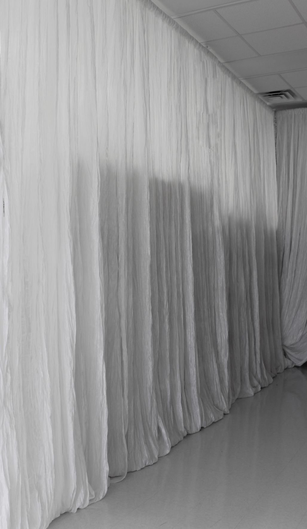 White Accordion Taffeta Panel