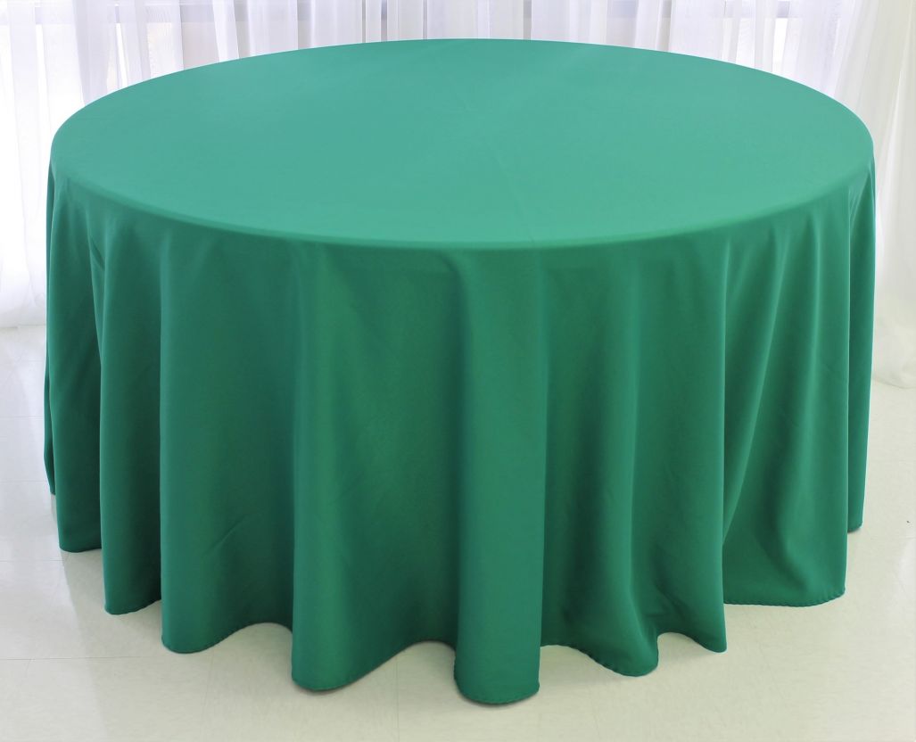Emerald Green Poly 120" Round Tablecloth