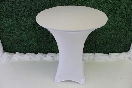 White Spandex Large Bistro Table Cover 36"