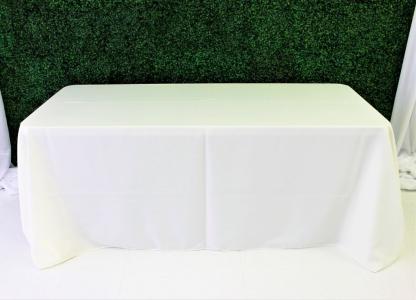 Ivory Poly 90" x 132" Rectangle Tablecloth