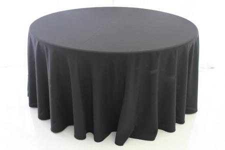 Black Poly 120" Round Tablecloth