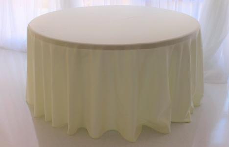 Ivory Poly 120" Round Tablecloth