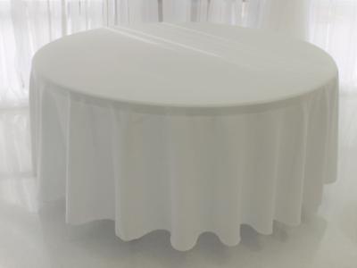 White Poly 108" Round Tablecloth
