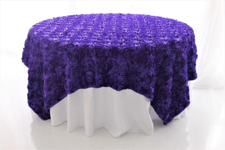 Purple Rosette 85" Square Overlay