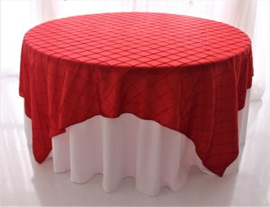 Red Pintuck 85" Square Overlay