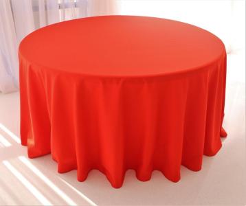 Red Poly 120" Round Tablecloth