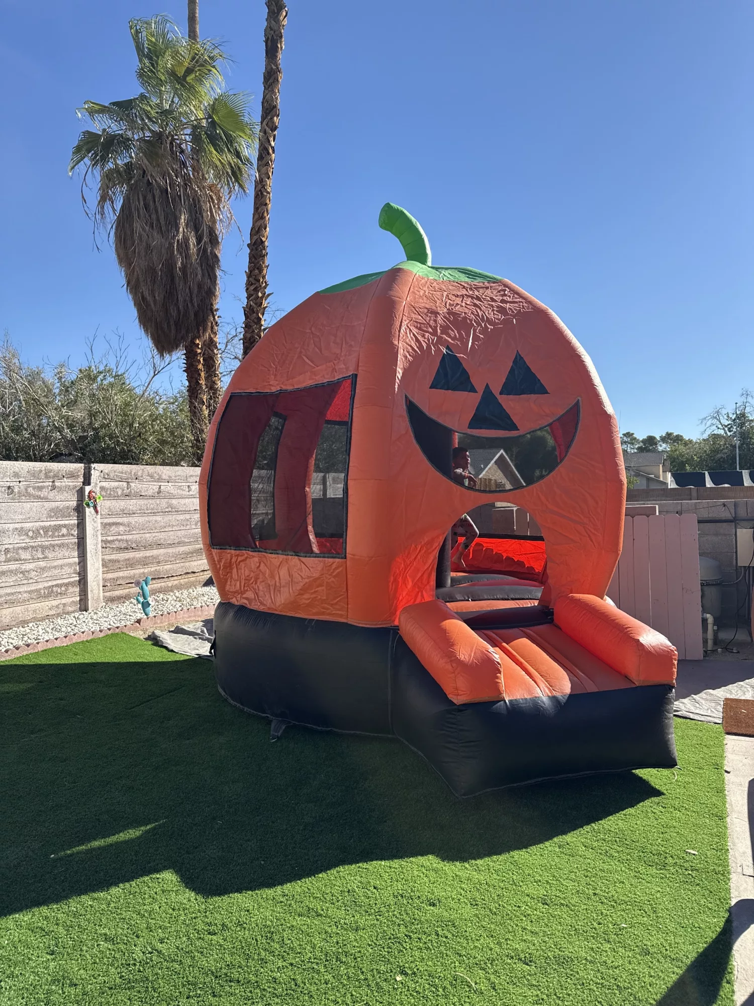 Round Jack-O-Lantern Bounce House