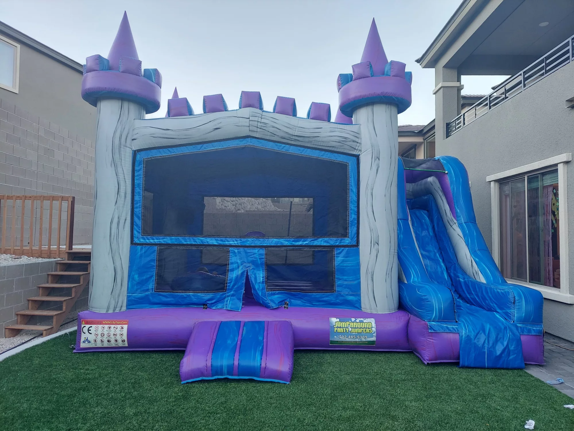 5-in-1 Marble Princess Castle Bounce House Combo (Wet or Dry) (Wet $289)