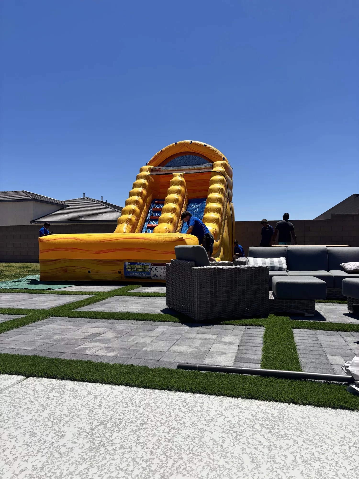17' Orange Marble Water Slide Rental (Wet $289)