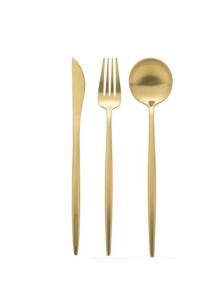 The Oren: 3pc Gloss Gold Flatware