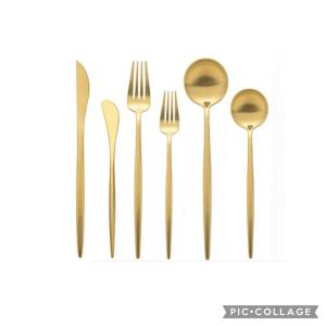 The Veda: 6pcs Matte Gold Flatware