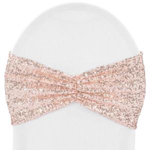 ZPC Spandex Sequin Sash - Rose Gold