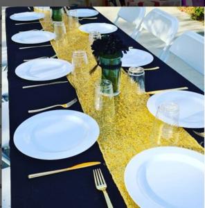 ZPC Sequin Table Runner - Gold