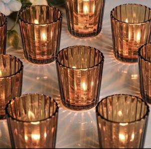 The Aura: 6pc Ribbed Glass Votive
