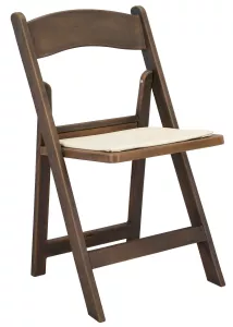 Fruitwood Wood Grain Resin Folding Chair