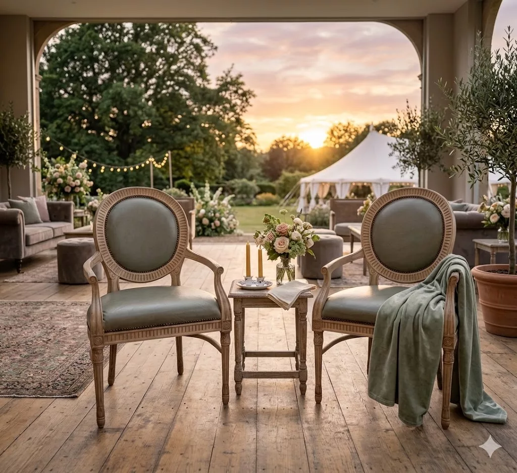 The Bordeaux — Vintage Sage Leather Armchair