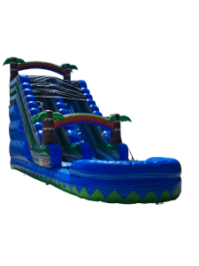 20 Ft. Single Lane Blue Palm Tree Slide