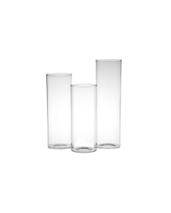 Hurricane Vases + Candles (Set of 3)