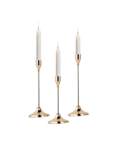 Gold Taper Candle Holders (Set of 3)