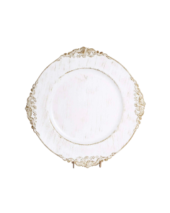 Ornate White + Gold Charger Plate