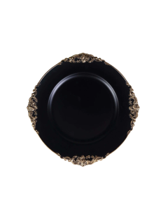 Ornate Black + Gold Charger Plate