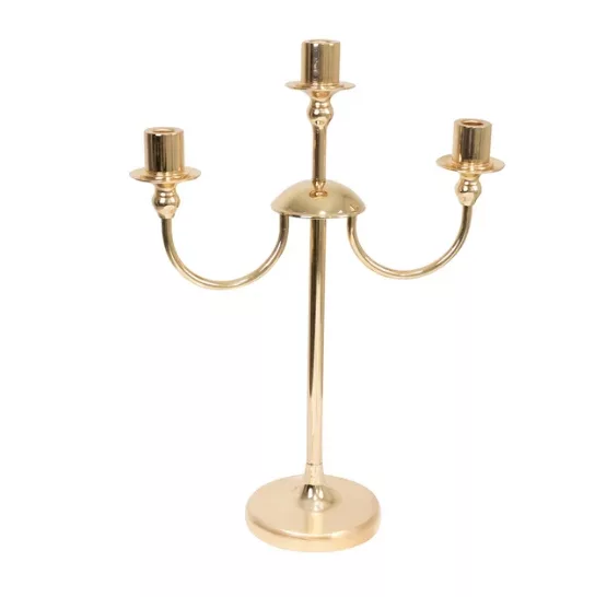 Three Arm Candelabra (Gold)