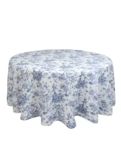 120" Round French Toile Poly Tablecloths (60" Round Table)