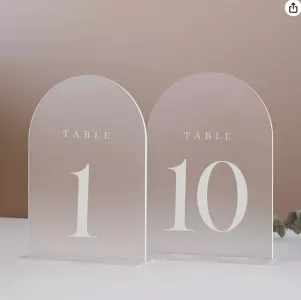 Frosted Acrylic Table Numbers – White Lettering