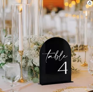 Black Acrylic Table Numbers – White Lettering