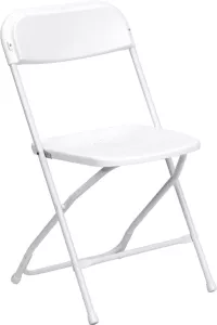 White plastic chairs