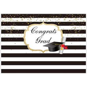 7'wx5'h Congrats Graduates- black/white