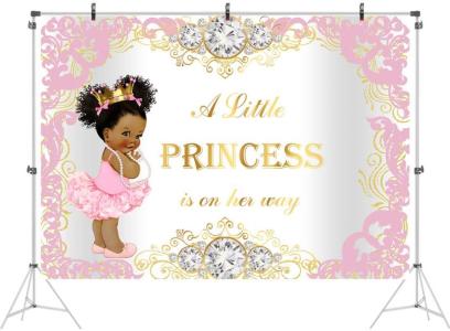 PRINCESS BABY SHOWER BACKDROP -PINK