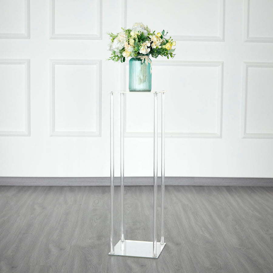 32" Clear Acrylic Floor Vase Column