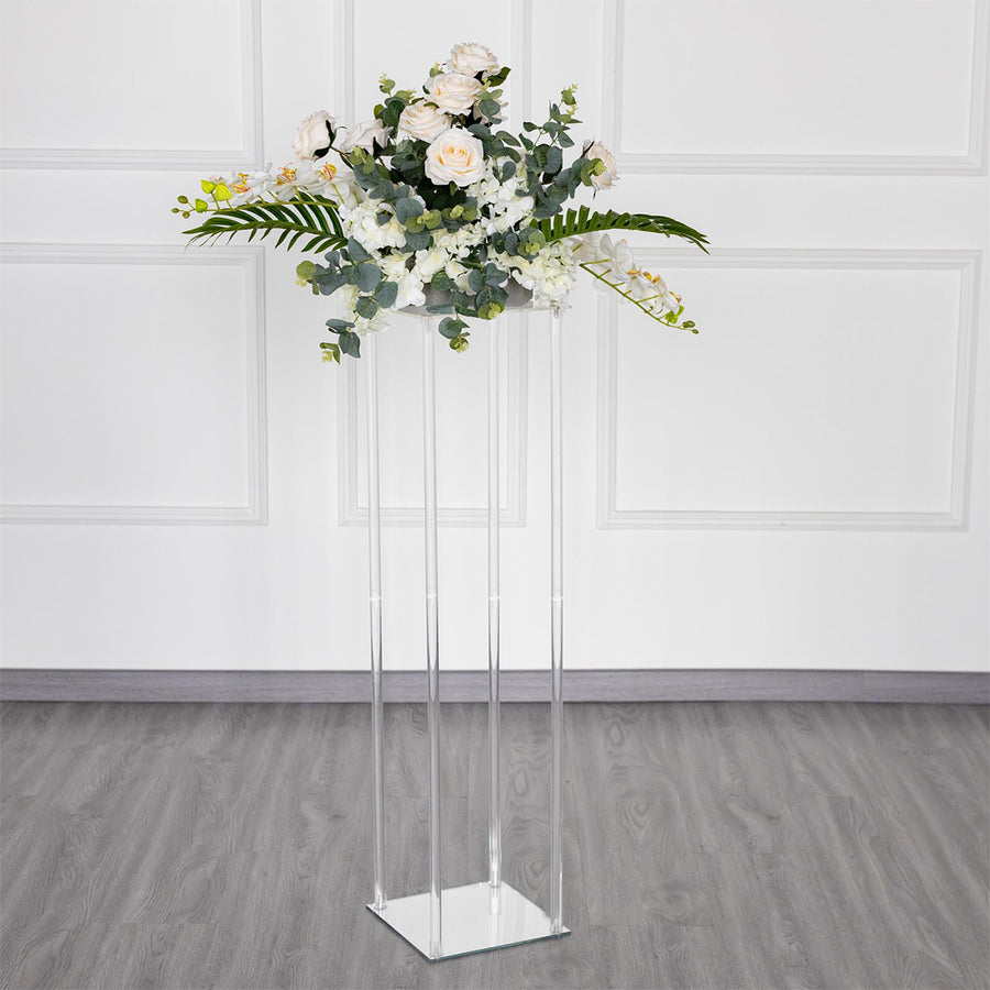 40" Clear Acrylic Floor Vase Column