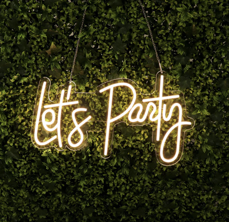 23" Let's Party Neon Light Sign