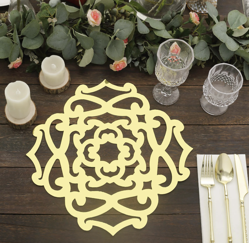 Shiny Gold Geometric Placemats