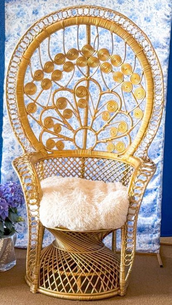 Gold Rattan Accent Chair