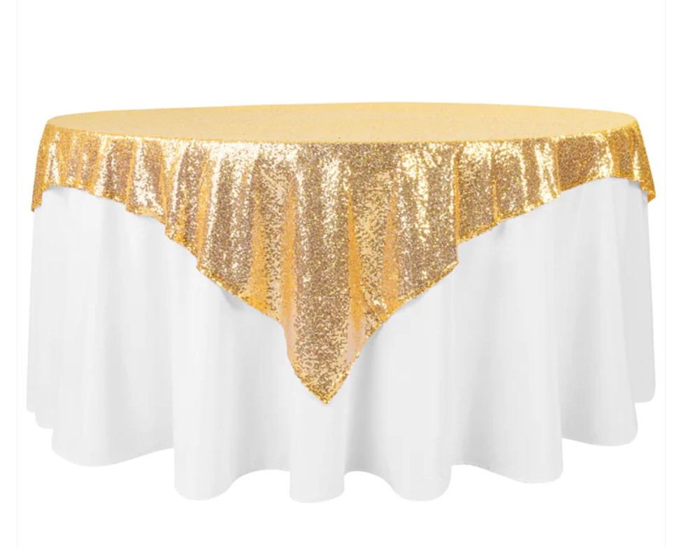 60"x60" Sequin Square Table Overlay