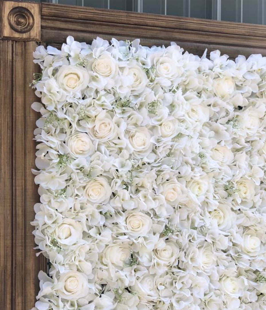 White Floral Framed Wall